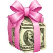 pink money with pink bow sticker