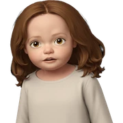 realistic child with brown hair sticker