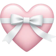 Pastel pink heart with white bow sticker