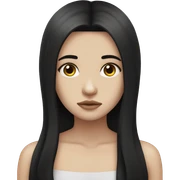Pale girl with long black hair sad sticker