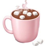 Light Pink mug of hot chocolate with marshmallows  sticker