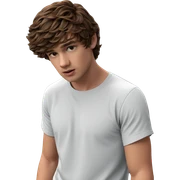 brown haired boy in shirt sticker