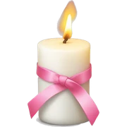 White candle with pink ribbon  sticker