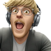 blonde boy with glasses indoors sticker