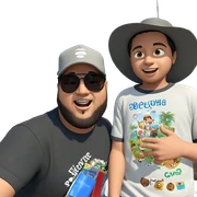two boys enjoying sunny day sticker