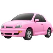 Car pink with hearts  sticker