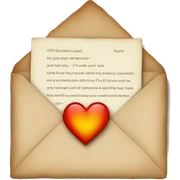 Letter with hearth sticker