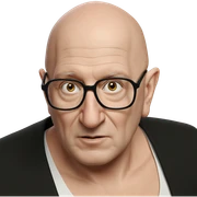 bald elf with glasses portrait sticker