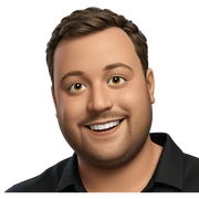 smiling boy in black shirt sticker
