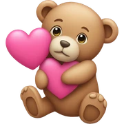 pink heart with teddy bear sticker