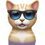 Cat with sunglasses sticker