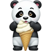 Panda eating ice cream sticker