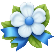 Blue and white flowers with cute ribbon on it sticker