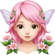 A light pink hair fairy with flowers sticker