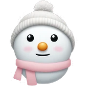 Cute white and light pink snowman sticker