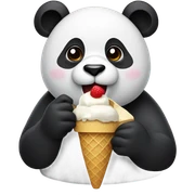 Panda eating ice cream sticker
