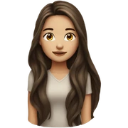 Beautiful girl, long hair, brunette sticker