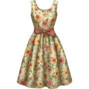 Vintage flowery dress sticker