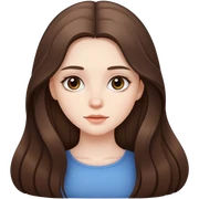 beautiful pale brunette girl with long hair sticker