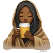 girl inside a blanket sipping coffee eyes closed sticker