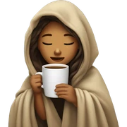 girl inside a blanket sipping coffee eyes closed sticker