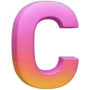 letter C 3D colors sticker