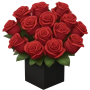 box of roses in black box  sticker