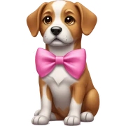 Dog with pink bow sticker