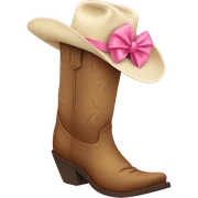 Cowgirl boot with pink bow sticker