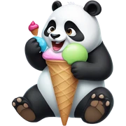 Panda eating ice cream sticker