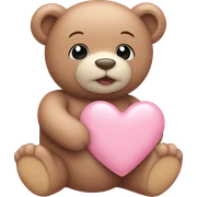 baby pink heart with teddy bear sticker