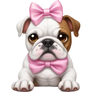 Bulldog with a baby pink bow sticker