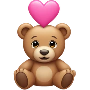 Teddy bear surrounded with pink hearts sticker
