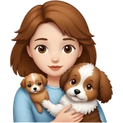 Girl holding a dog sticker