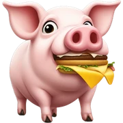 Pig eating McDonald’s  sticker