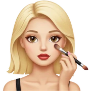 blonde doing makeup sticker