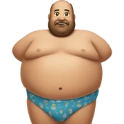 Fat man in bikini sticker