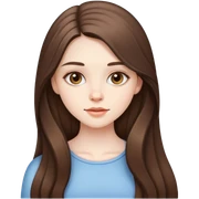 beautiful pale brunette girl with long hair sticker