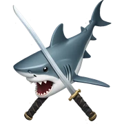 Shark with katana  sticker