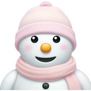 Cute white and light pink snowman sticker