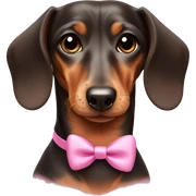 Dachshund with pink bow  sticker
