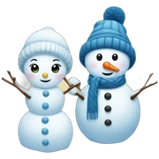 snowman and snowgirl sticker