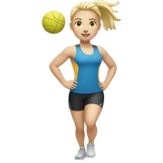 Big Blond girl doing sport sticker
