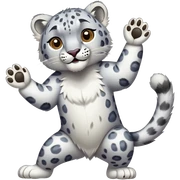snow leopard dancing sticker