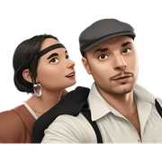 girl and boy portrait sticker