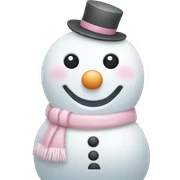 Cute white and light pink snowman sticker