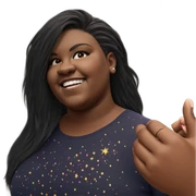 smiling girl with fireworks sticker