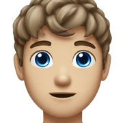 Boy with brown hair and blue eyes sticker