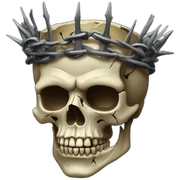 Rugged skull with a crown of thorns sticker