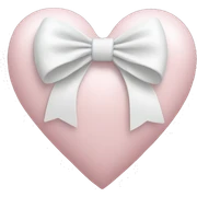 pale pink heart with a white bow sticker